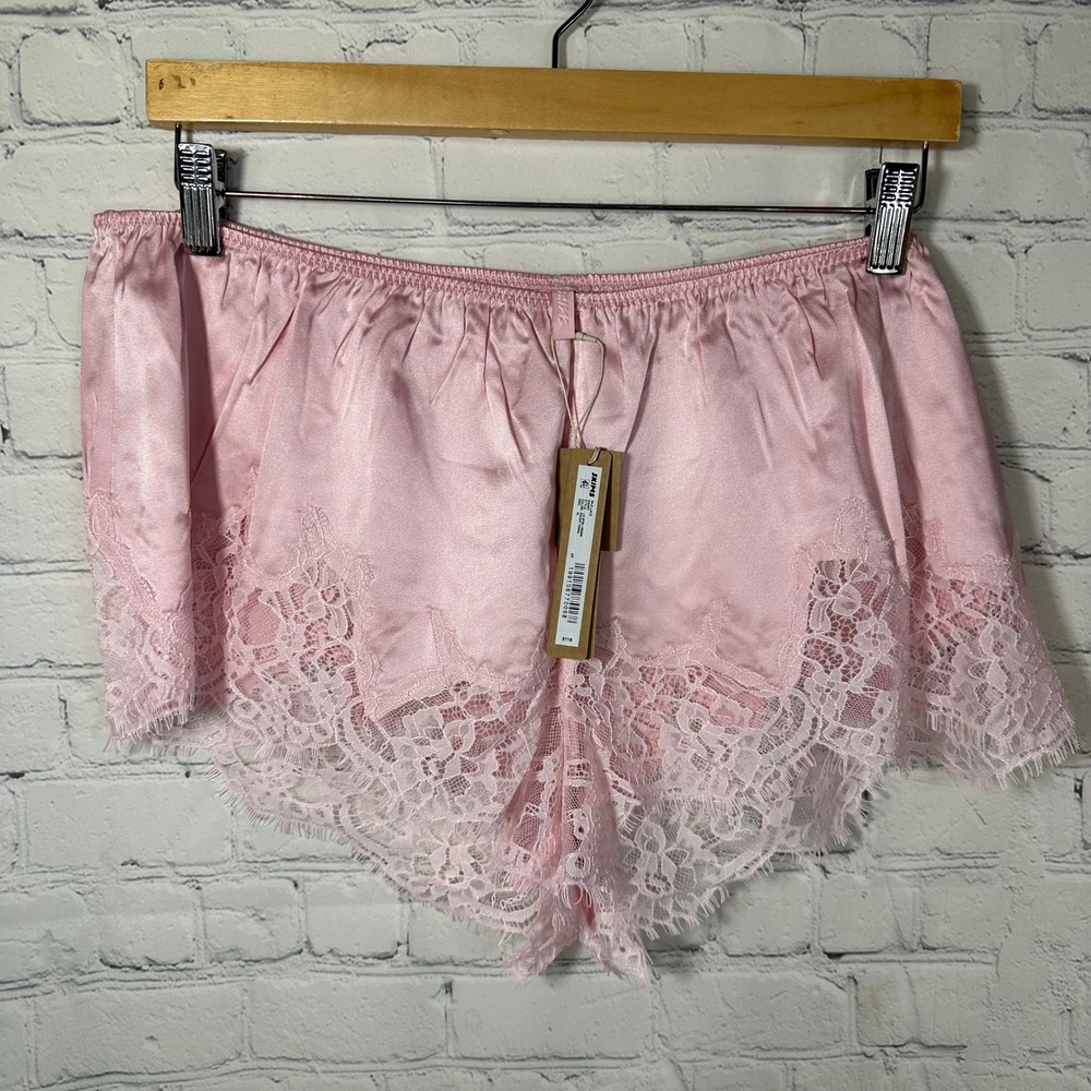NEW SKIMS Silk Lace Short Peony Tonal Pink Sleepwear LG-BTM-12600W XL